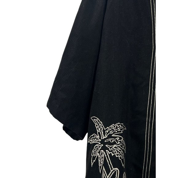 Batık Bay Black Button-Up Shirt Embroidered Relaxed Fit Mens XL Gothic Oversized - Picture 9 of 9